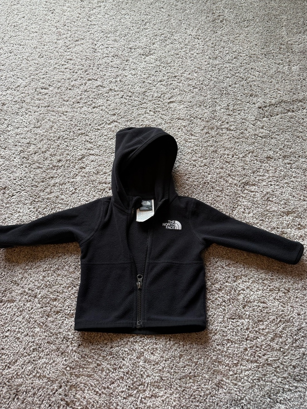The North Face Glacier Black Hooded Fleece Zip Jacket